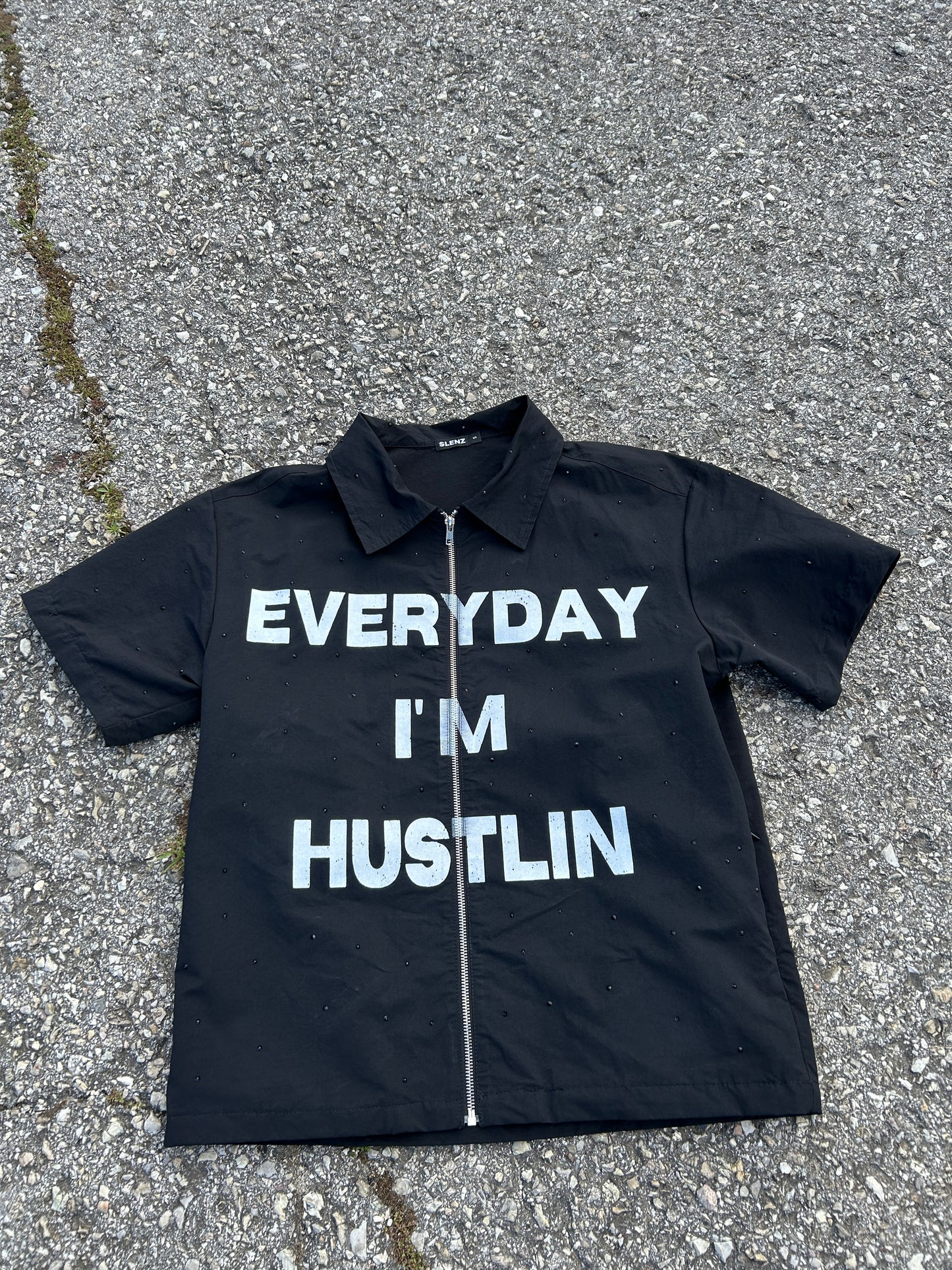 Shirt Full Black Rhinestones
