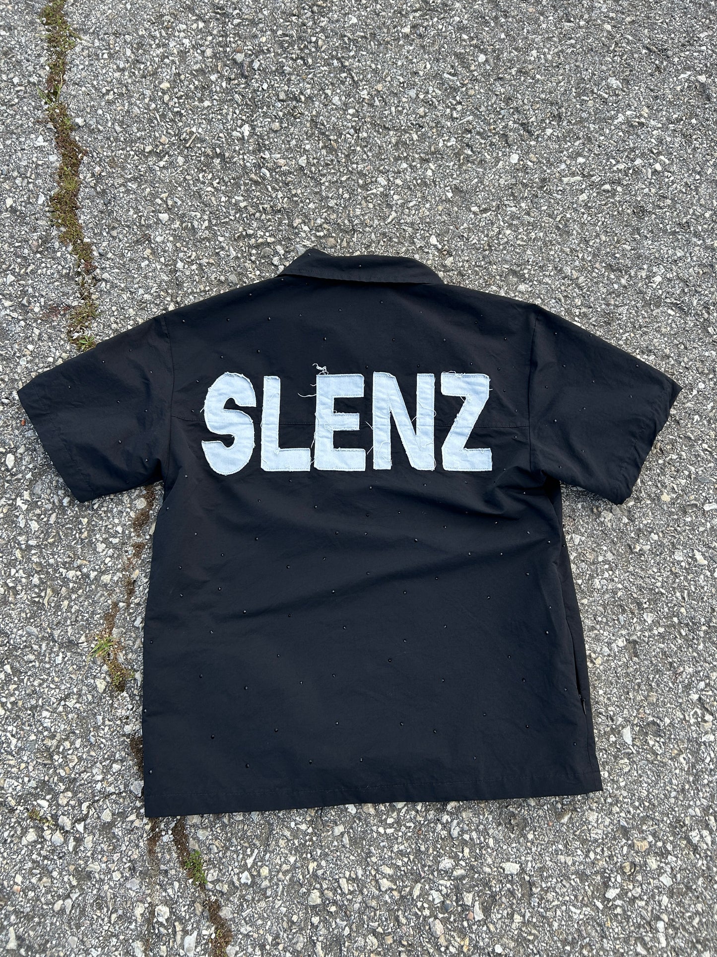 Shirt Full Black Rhinestones